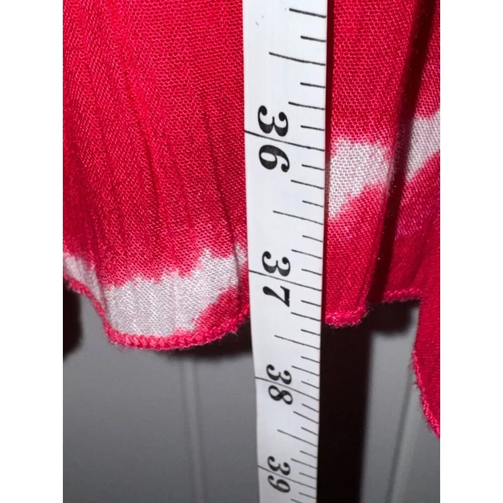 Kim Rogers Red & White Tie-Dye Tiered Maxi Skirt L - Picture 5 of 5